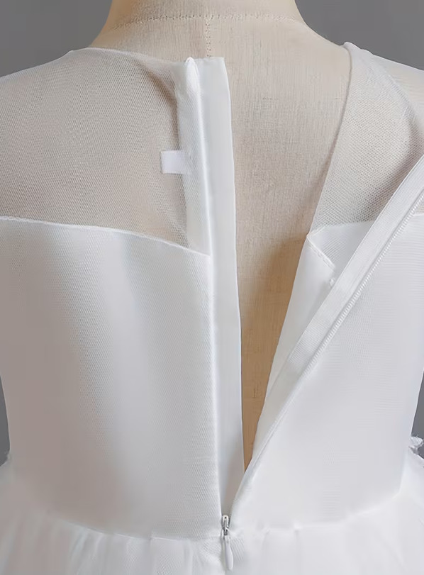 SHEIN ASYMETRYCZNA BIAŁA SUKIENKA TIUL ZDOBIENIA PK01__150