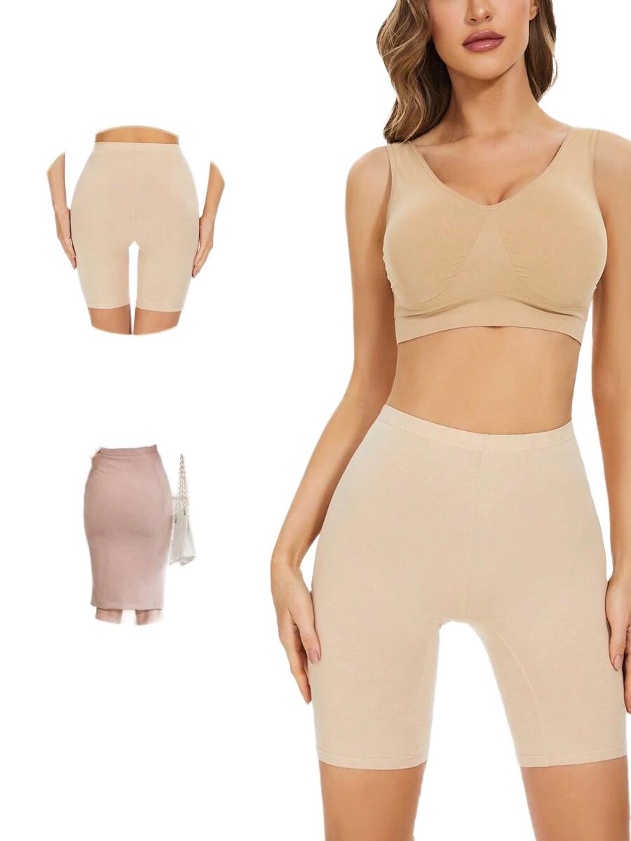 SHEIN BEŻOWE SPODENKI WYSOKI STAN S06__XXL