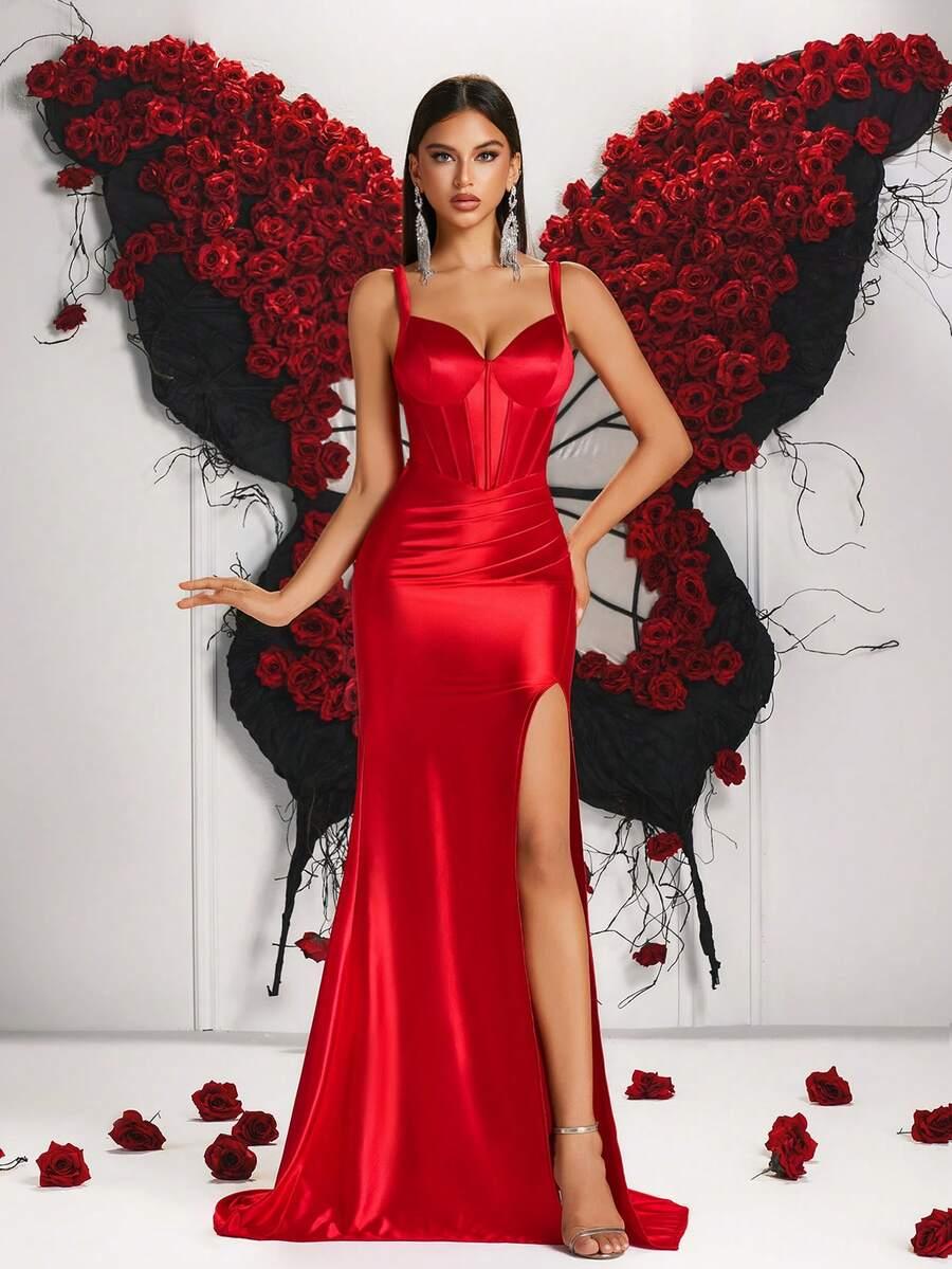 ADYCE CZERWONA MAXI SUKIENKA S06__XS