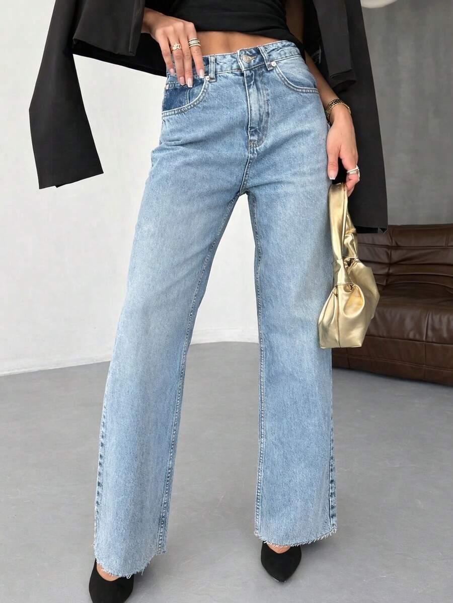 SHEIN NIEBIESKIE SPODNIE JEANS S06__S
