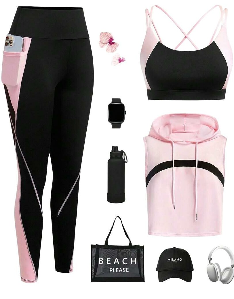 EASSIVO BIUSTONOSZ TOP LEGGINSY KOMPLET S06__M
