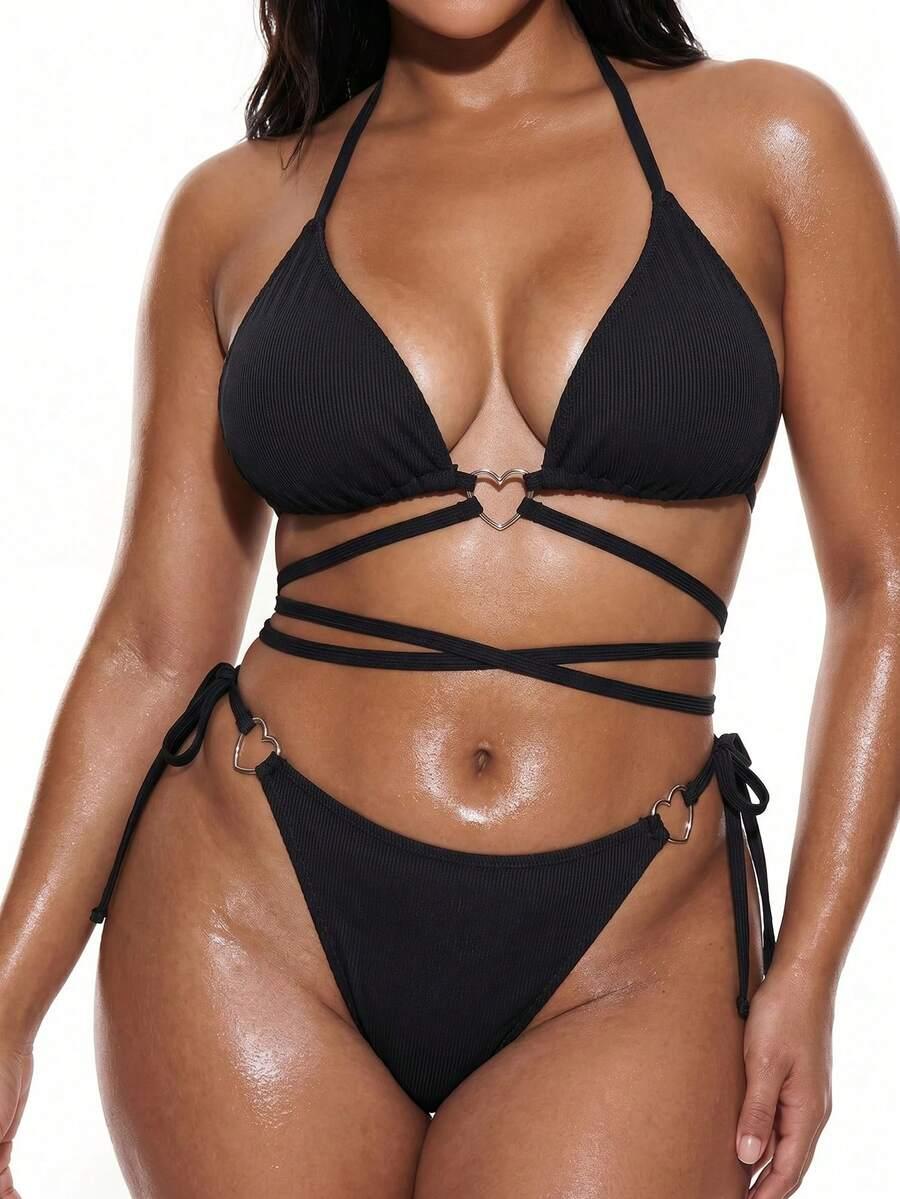 OCEVA CZARNY KOMPLET BIKINI WIĄZANIE PK01__XXL