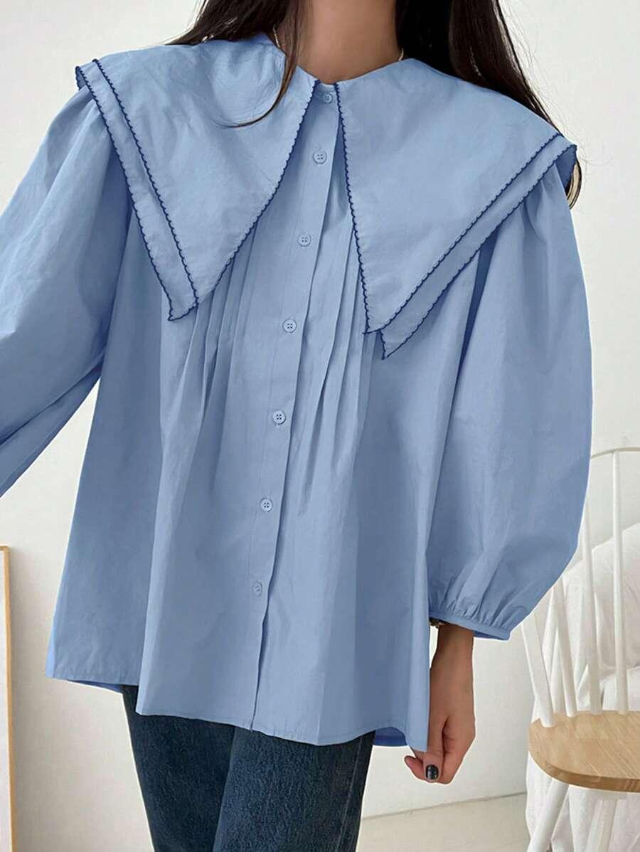 SHEIN NIEBIESKA KOSZULA DŁUGI RĘKAW S06__XL