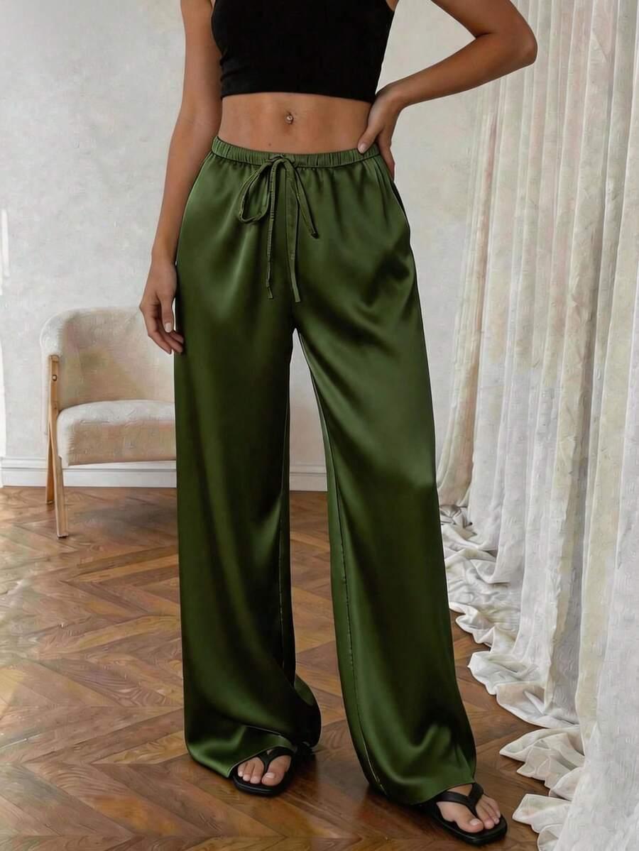 SHEIN ZIELONE PROSTE SPODNIE S09__M