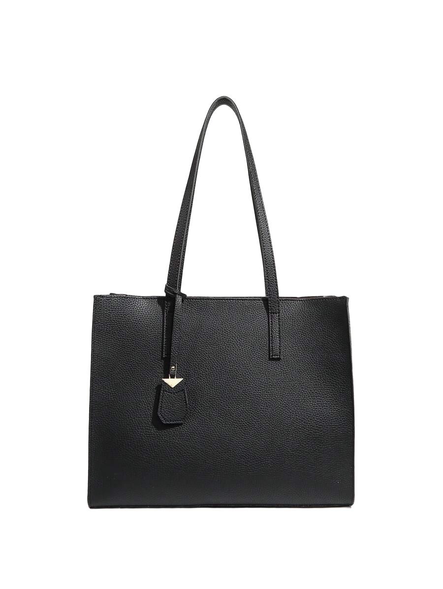 SHEIN CZARNA TOREBKA IMITACJA SKÓRY S07__13X30X37CM