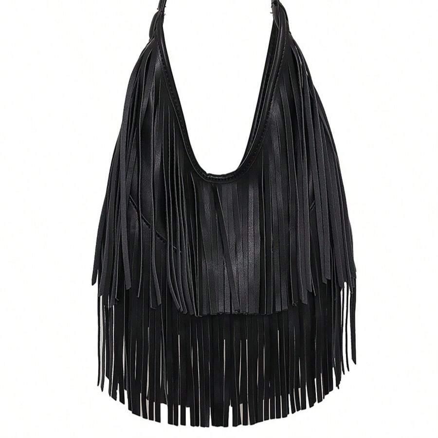 SHEIN CZARNA TOREBKA FRĘDZLE S07__26X41