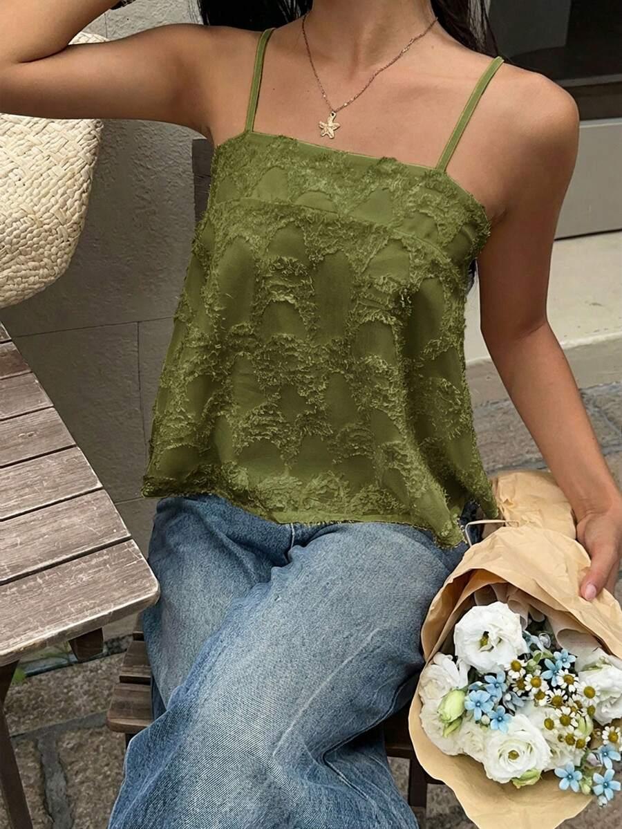 SHEIN ZIELONY TOP NA RAMIĄCZKACH S06__M