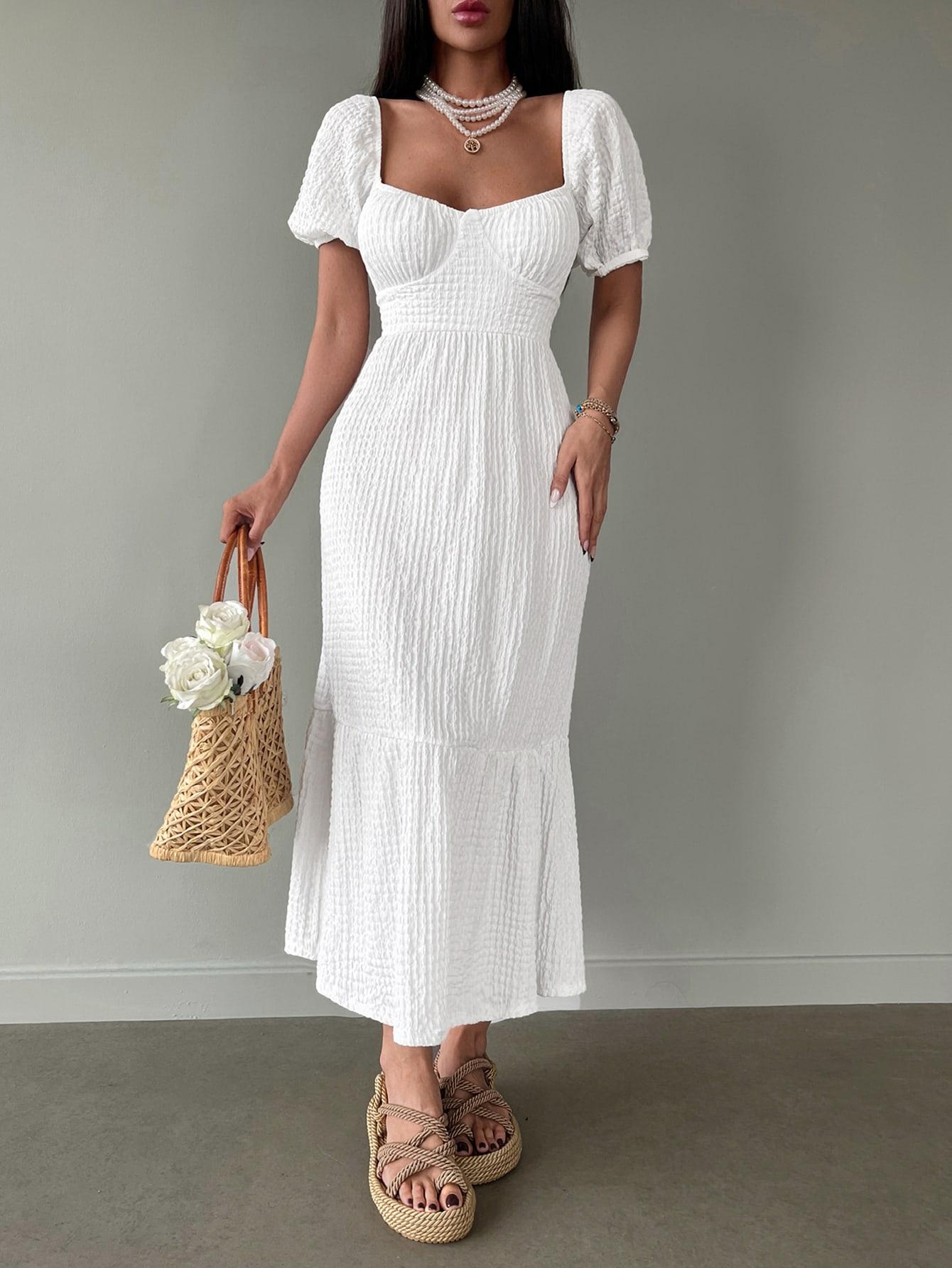 SHEIN BIAŁA SUKIENKA WIĄZANIE S06__S