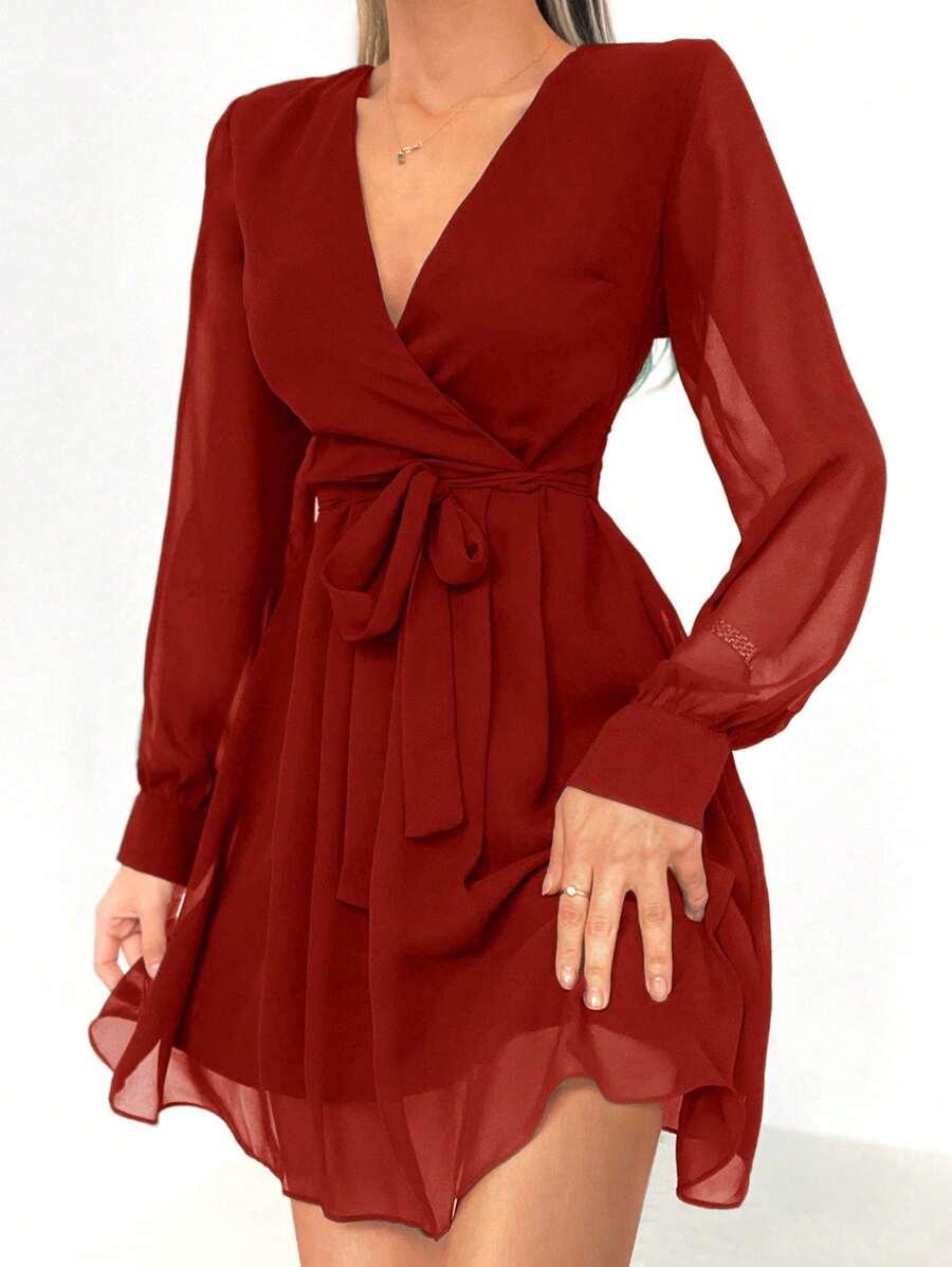 SHEIN POMARAŃCZOWA SUKIENKA PRZED KOLANO S06__S