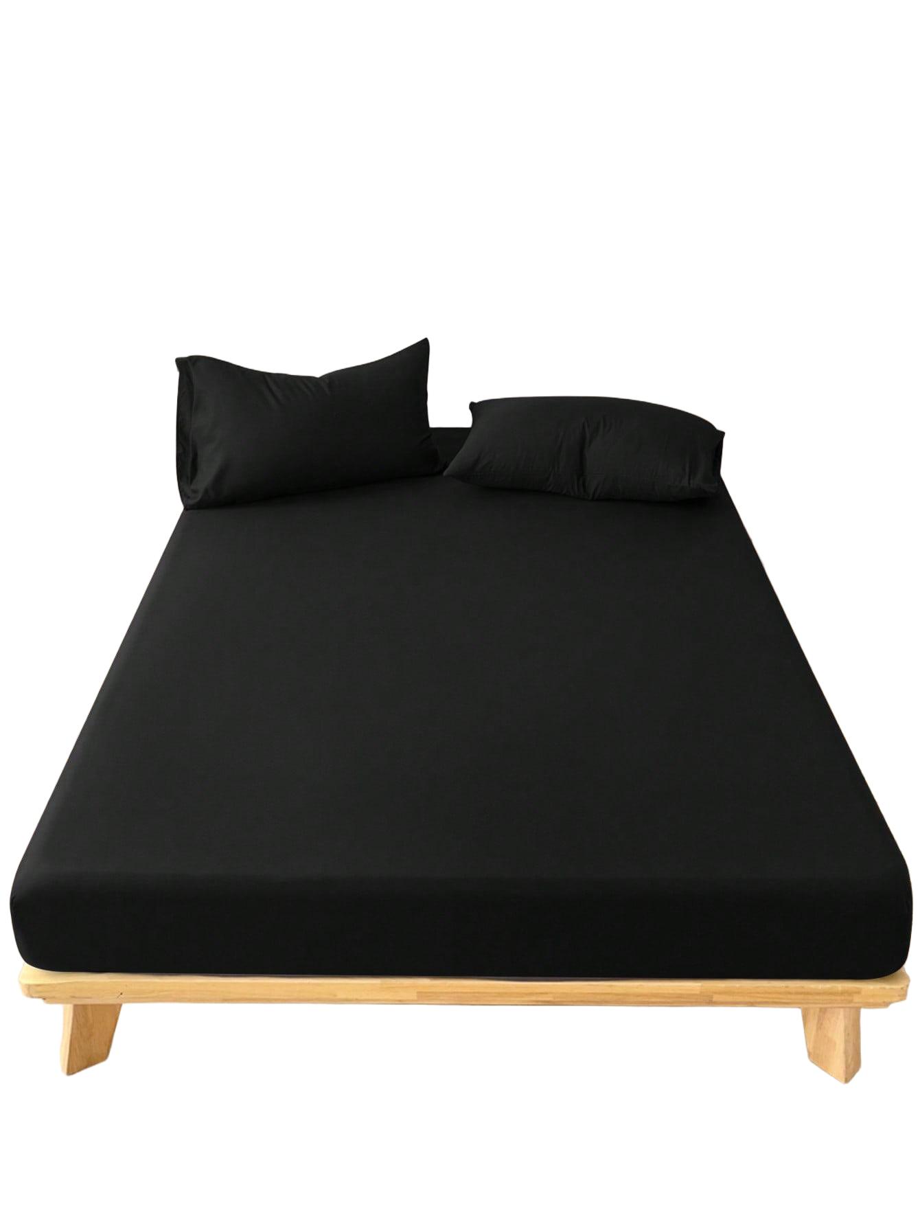 SHEIN CZARNE PRZEŚCIERADŁO Z GUMKĄ S07__200X220CM