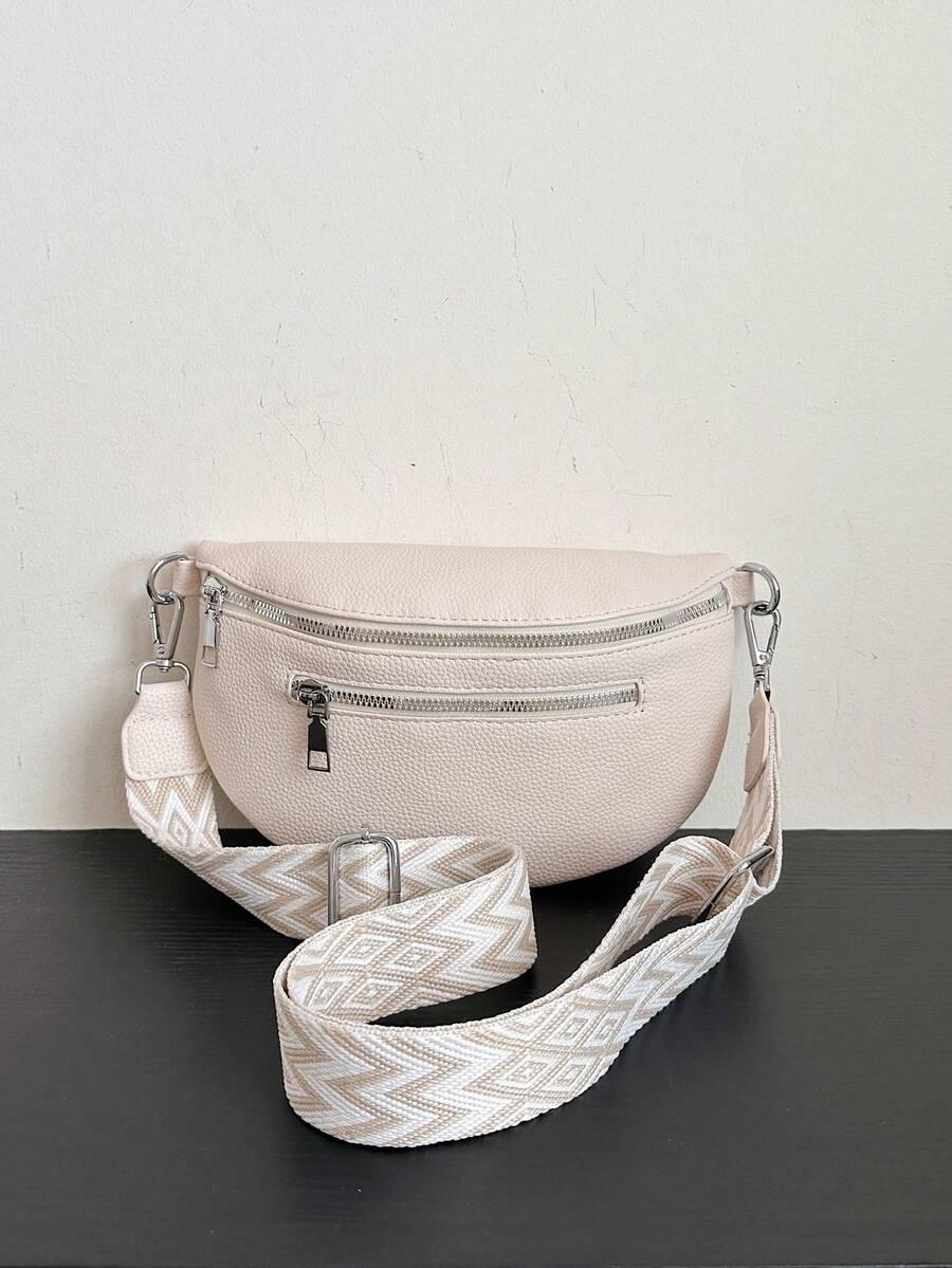 SHEIN BEŻOWA NERKA ZAMEK S07__8X16X25CM