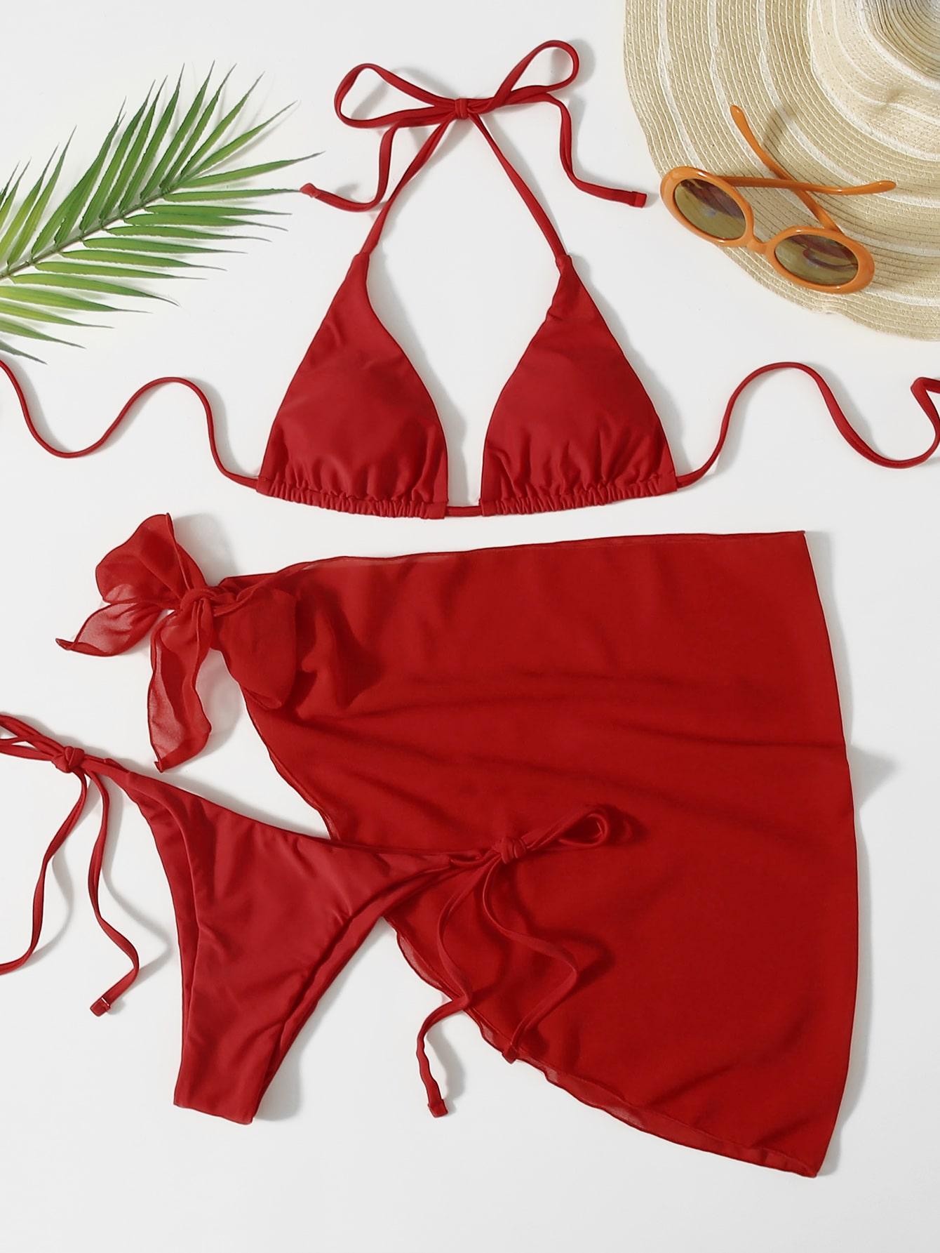 SHEIN DWUCZĘŚCIOWY STRÓJ KĄPIELOWY SPÓDNICA S09__S