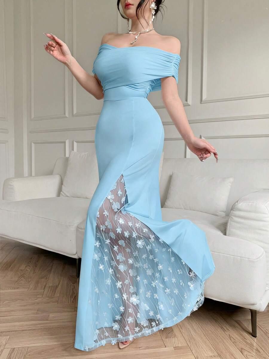 SHEIN NIEBIESKA MAXI SUKIENKA S06__XXL