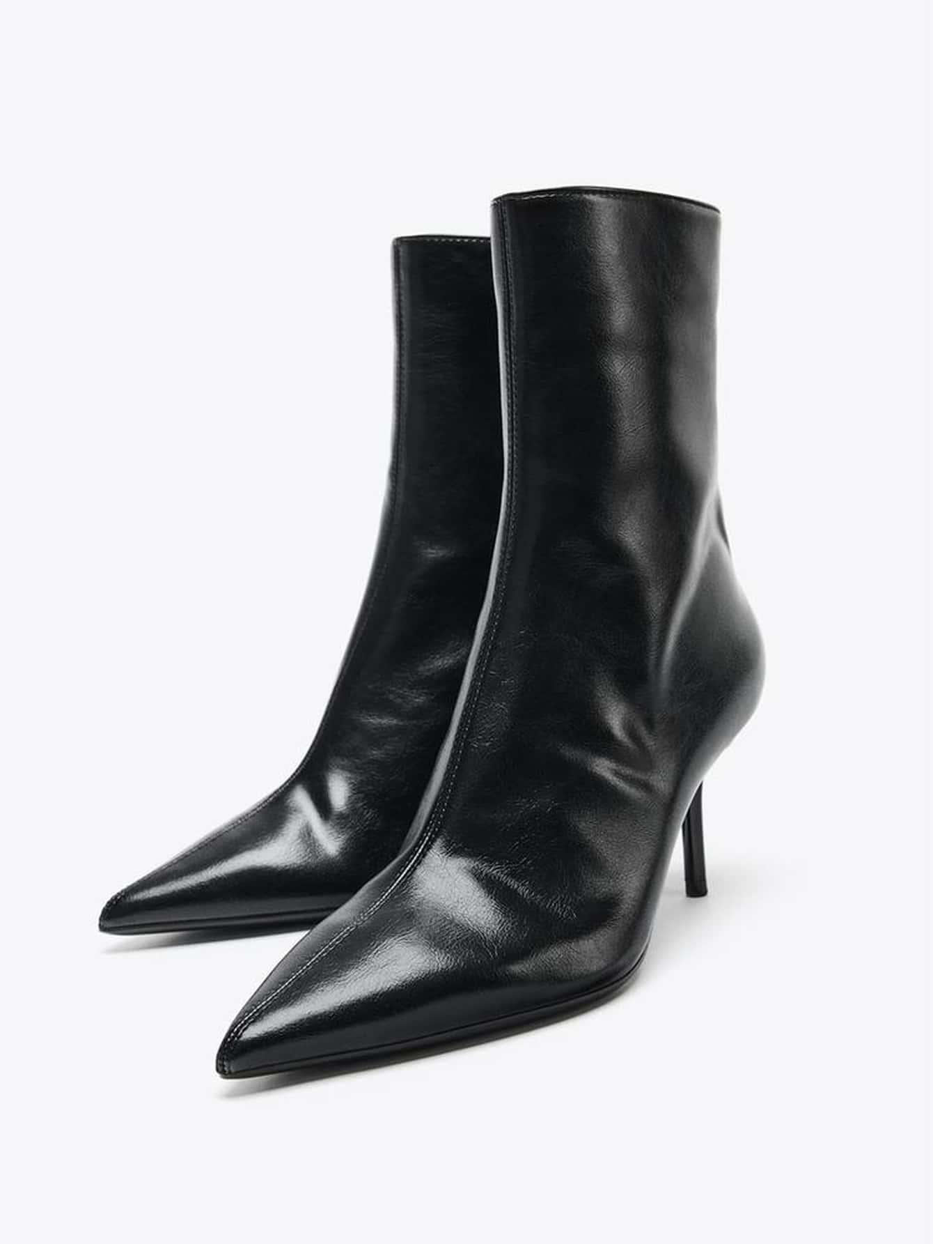 SHEIN CZARNE BOTKI OBCAS IMITACJA SKÓRY W01__39,5