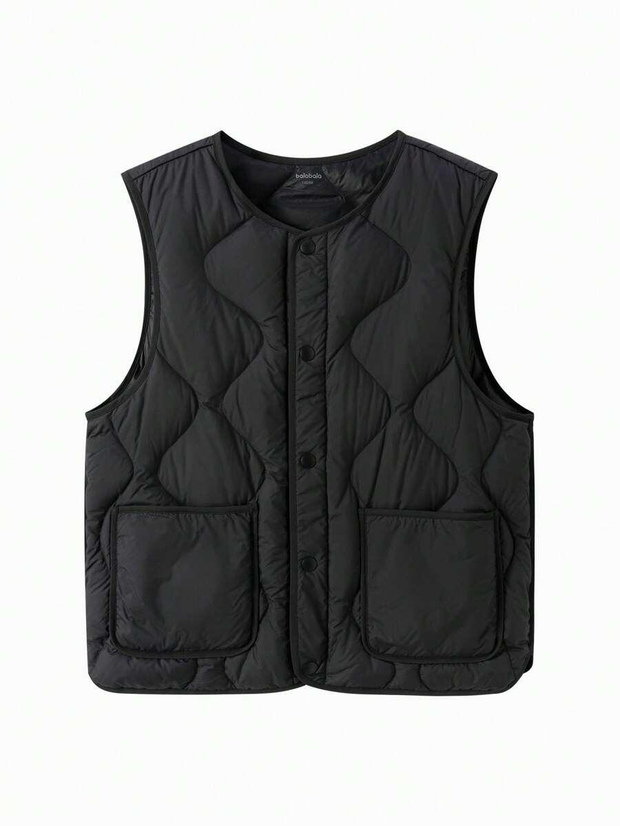 SHEIN CZARNY PUCHOWY BEZRĘKAWNIK S06__152/158