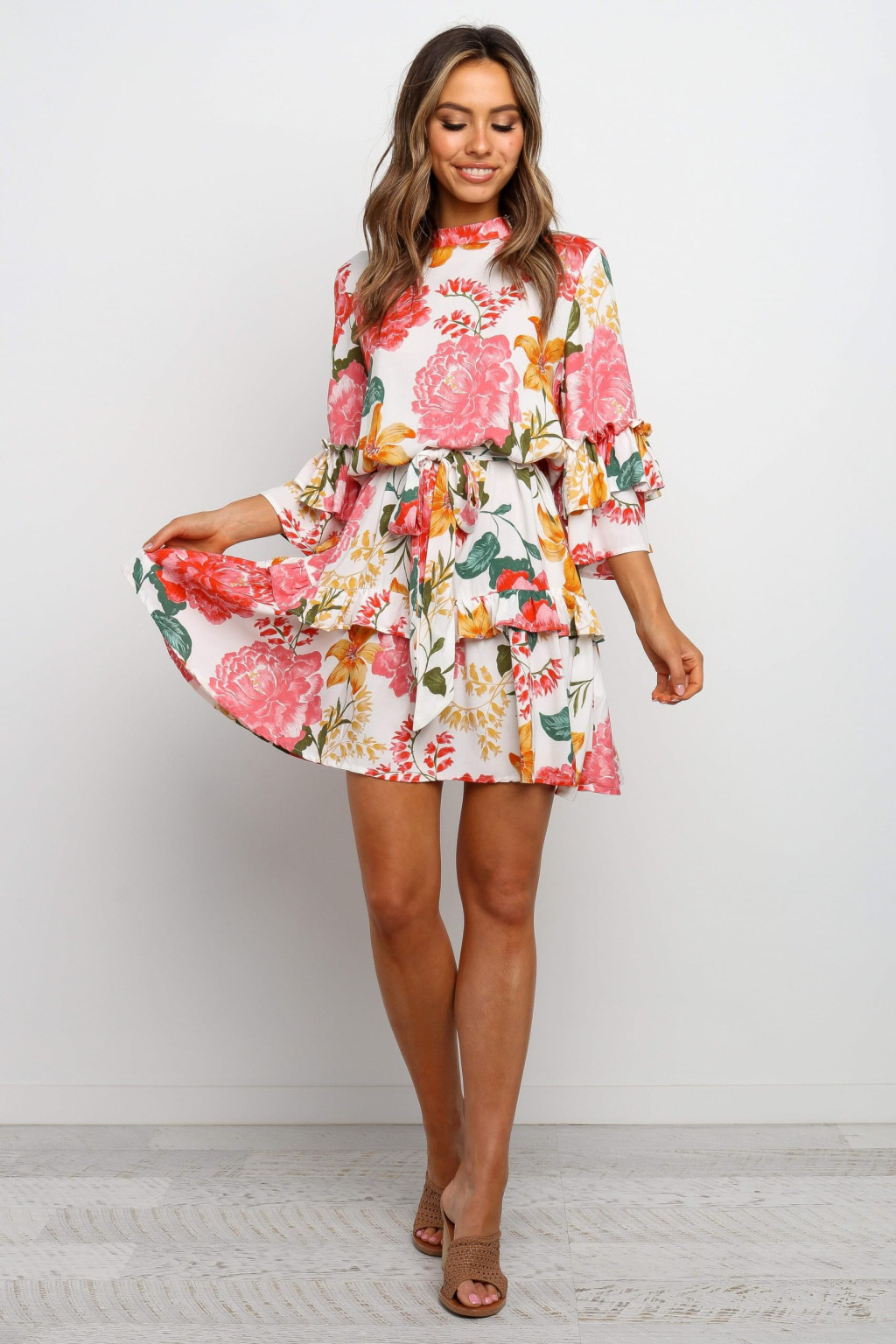 SHEIN MINI SUKIENKA WZÓR KWIATY PK01__S