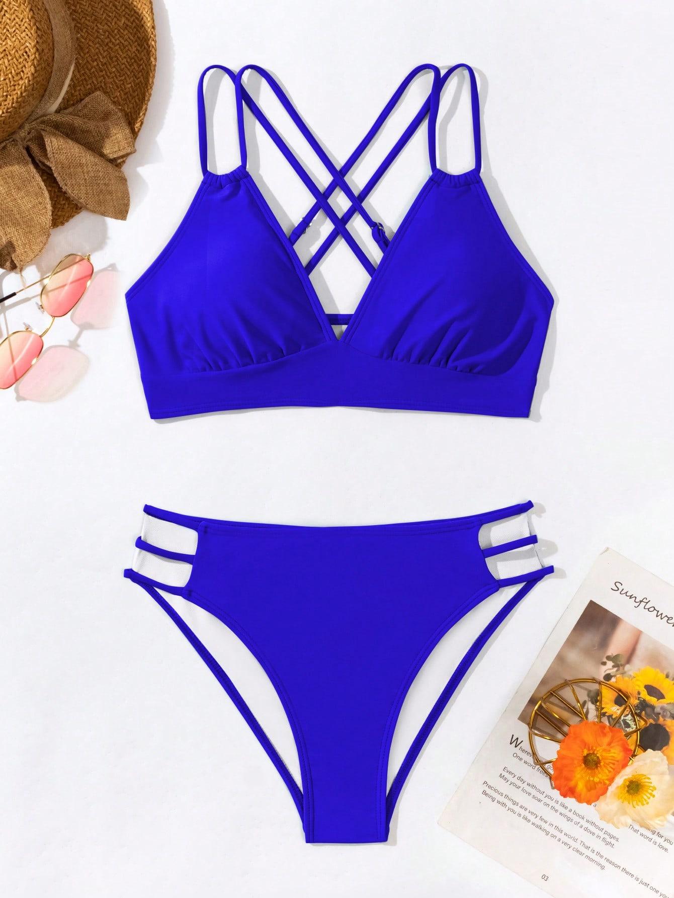 SHEIN DWUCZĘŚCIOWY STRÓJ KĄPIELOWY S09__L