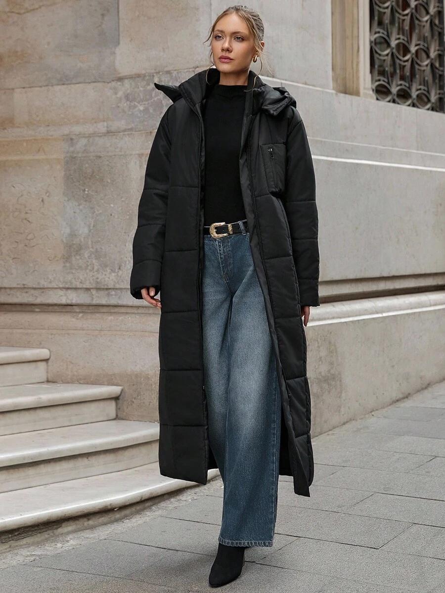 SHEIN CZARNA KURTKA KAPTUR W01__L