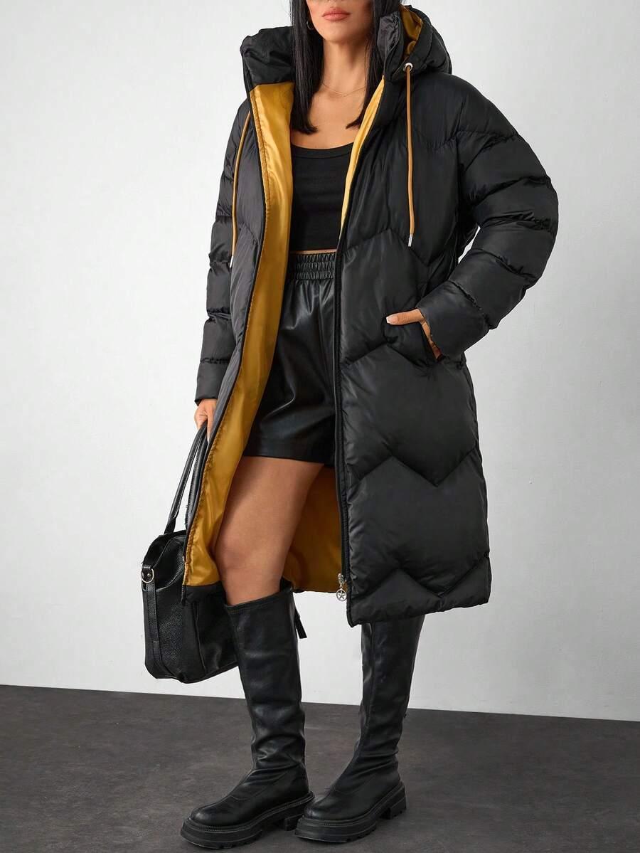 SHEIN CZARNA PIKOWANA KURTKA ZAMEK W01__XL