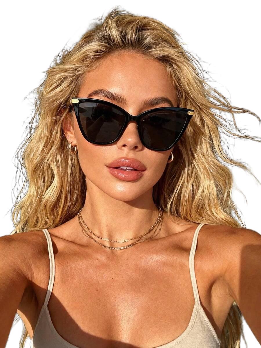 SHEIN CZARNE OKULARY PRZECIWSŁONECZNE S07__