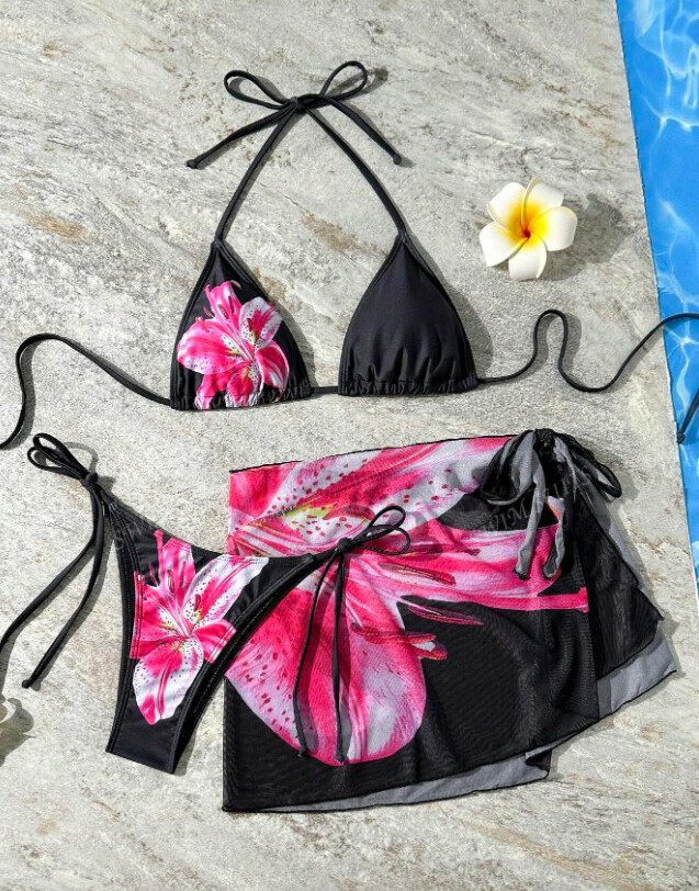 SHEIN 3-CZĘŚCIOWY ZESTAW BIKINI S09__XS