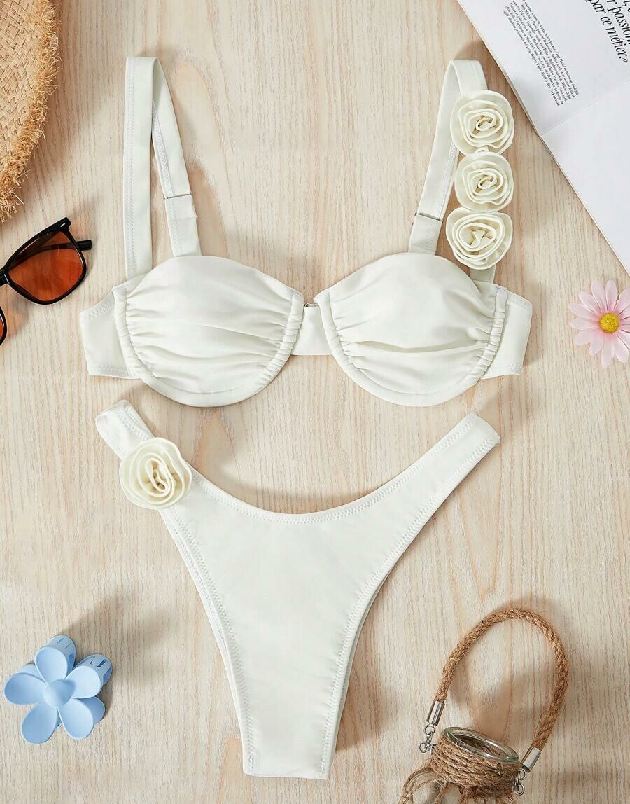 BIKINX KREMOWY DWUCZĘŚCIOWY STRÓJ KĄPIELOWY S09__L