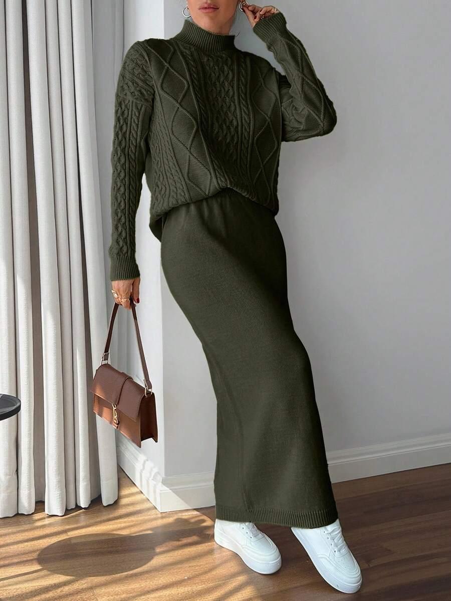SHEIN SWETER SPÓDNICA KOMPLET S06__L