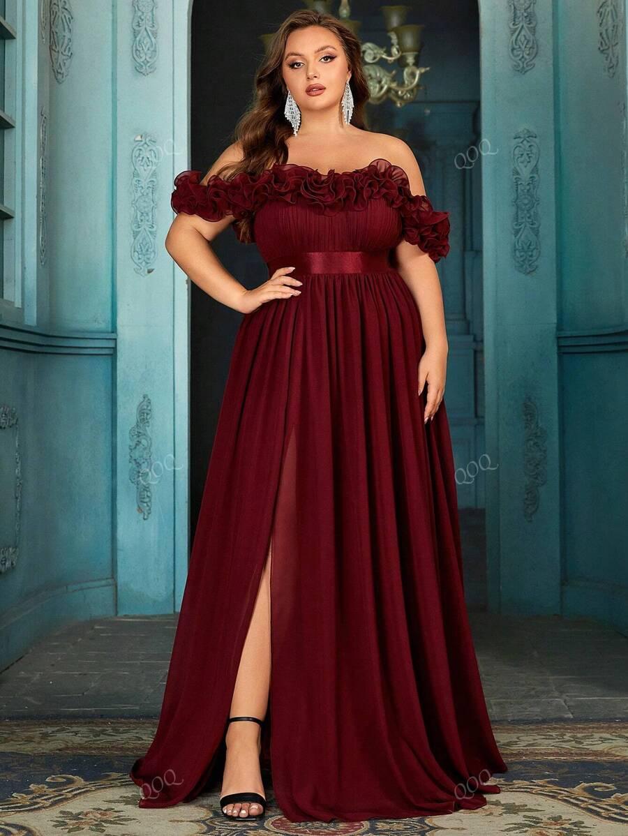 SHEIN CZERWONA MAXI SUKIENKA S06__46