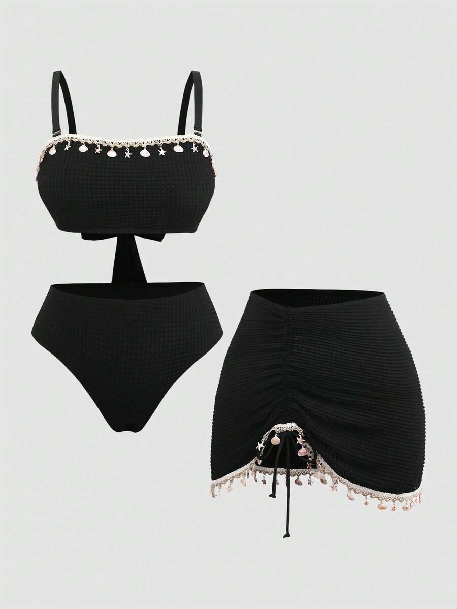 SHEIN CZARNY STRÓJ KĄPIELOWY S09__46