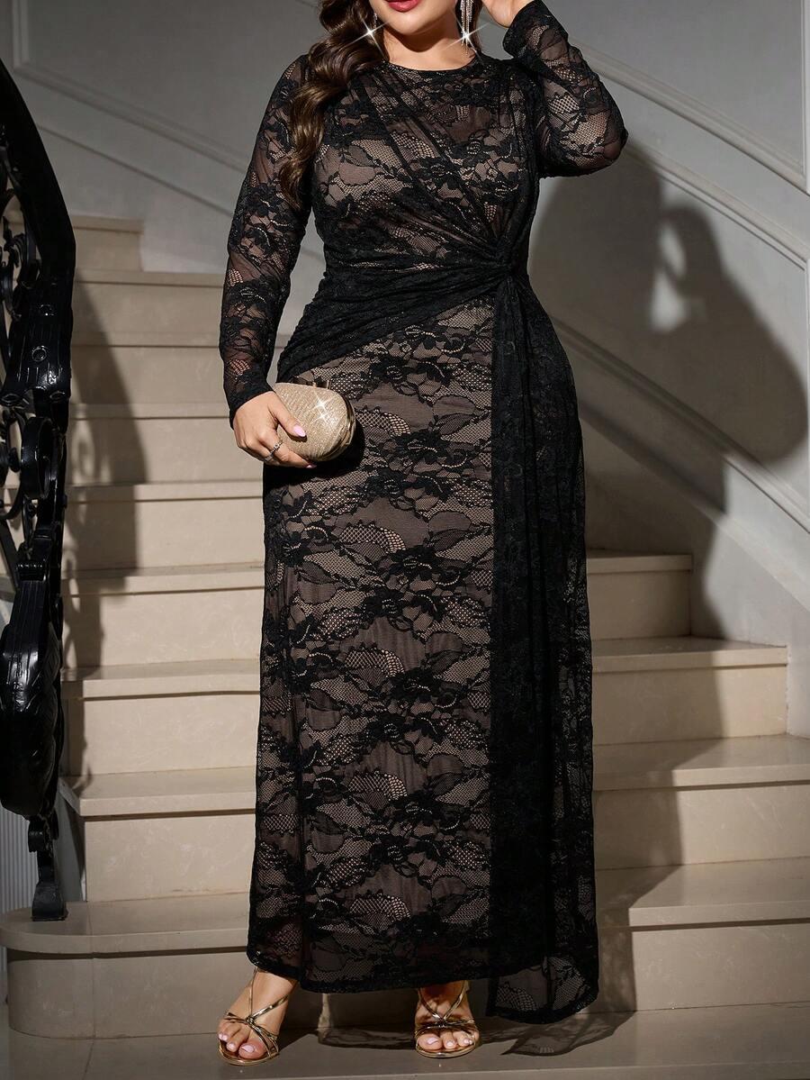 SHEIN MAXI SUKIENKA DŁUGI RĘKAW S06__XXL