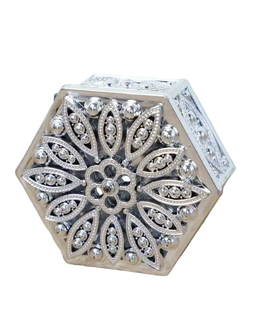 SHEIN SREBRNA SZKATUŁKA NA BIŻUTERIĘ S07__7,1X6X3,4CM