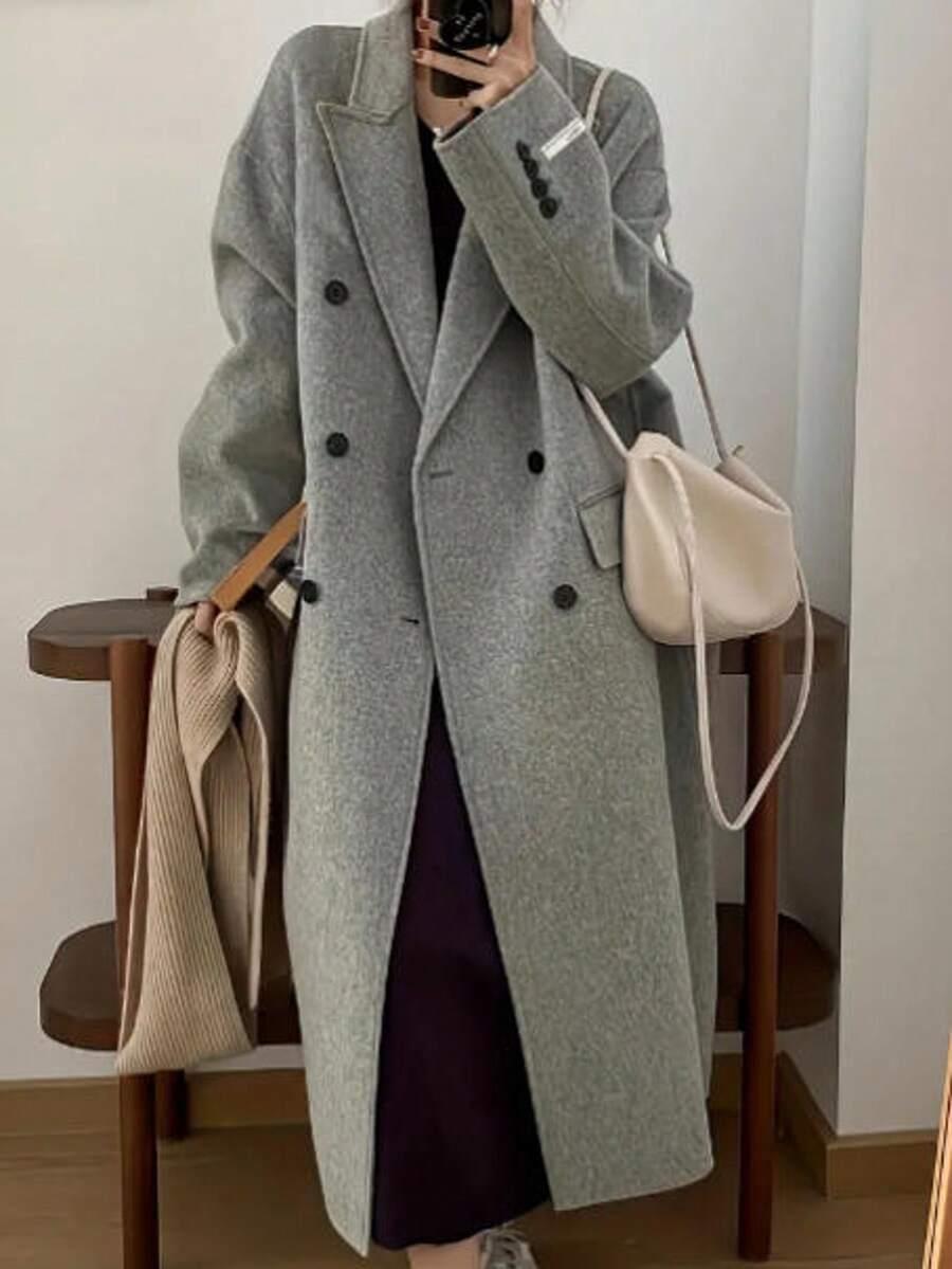 SHEIN SZARY PŁASZCZ GUZIKI S06__46