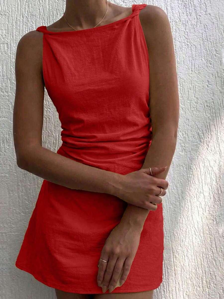 SHEIN CZERWONA SUKIENKA MINI S06__M