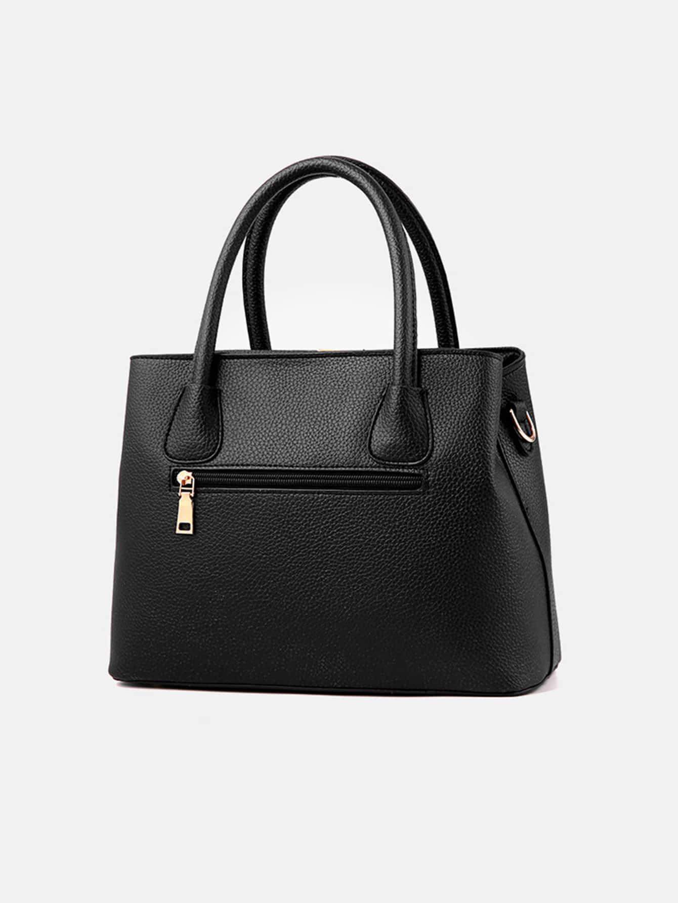 SHEIN CZARNA TOREBKA IMITACJA SKÓRY S07__21X13X30CM