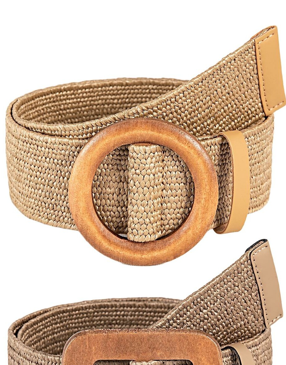 SHEIN BEŻOWY PASEK KLAMRA S07__70