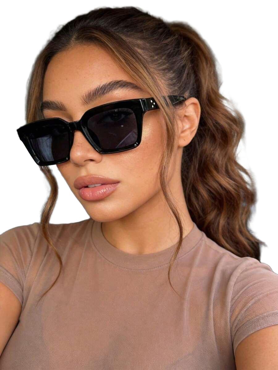 SHEIN CZARNY OKULARY PRZECIWSŁONECZNE S07