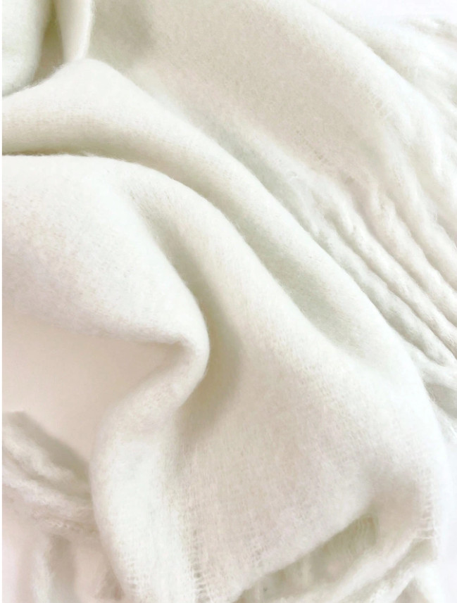 SHEIN BIAŁY SZALIK FRĘDZLE W01__40X200CM