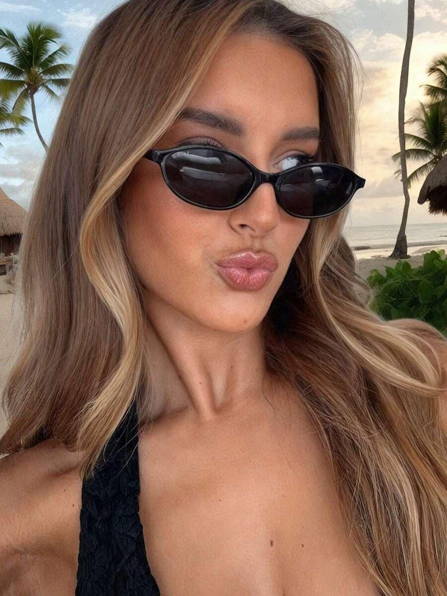 SHEIN CZARNE OKULARY PRZECIWSŁONECZNE S07__