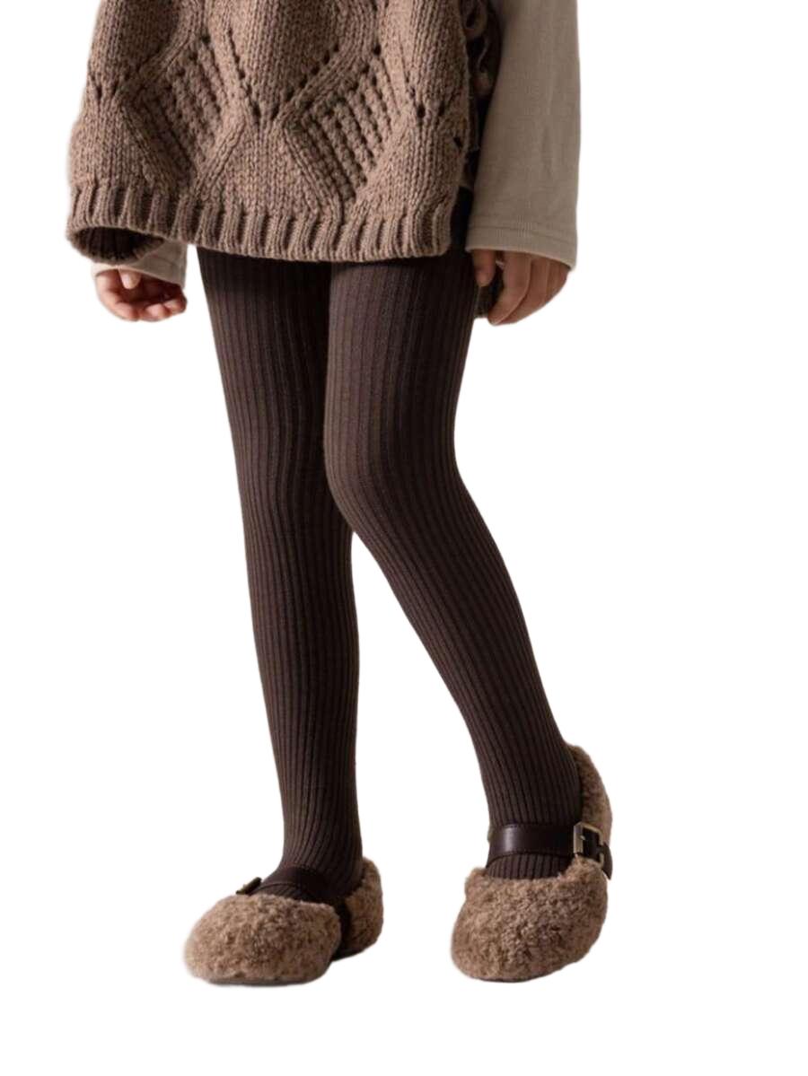 SHEIN BRĄZOWE OCIEPLANE RAJSTOPY W01__73CM