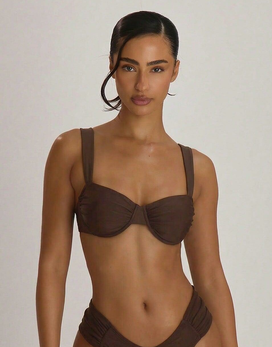 SHEIN BRĄZOWA GÓRA OD BIKINI S09__S