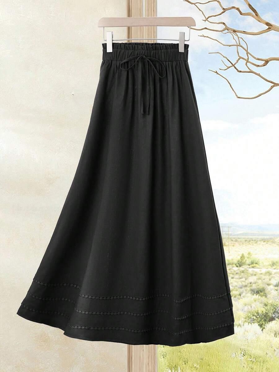 SHEIN CZARNA MAXI SPÓDNICA S06__M