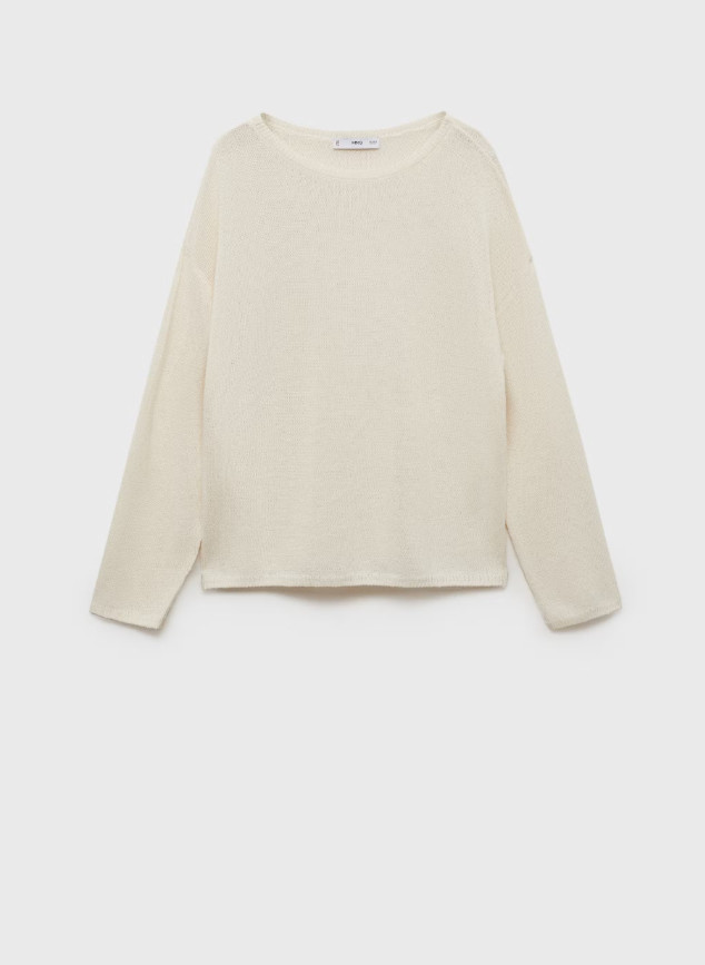 MANGO KREMOWY LUŹNY SWETER PK01__XS