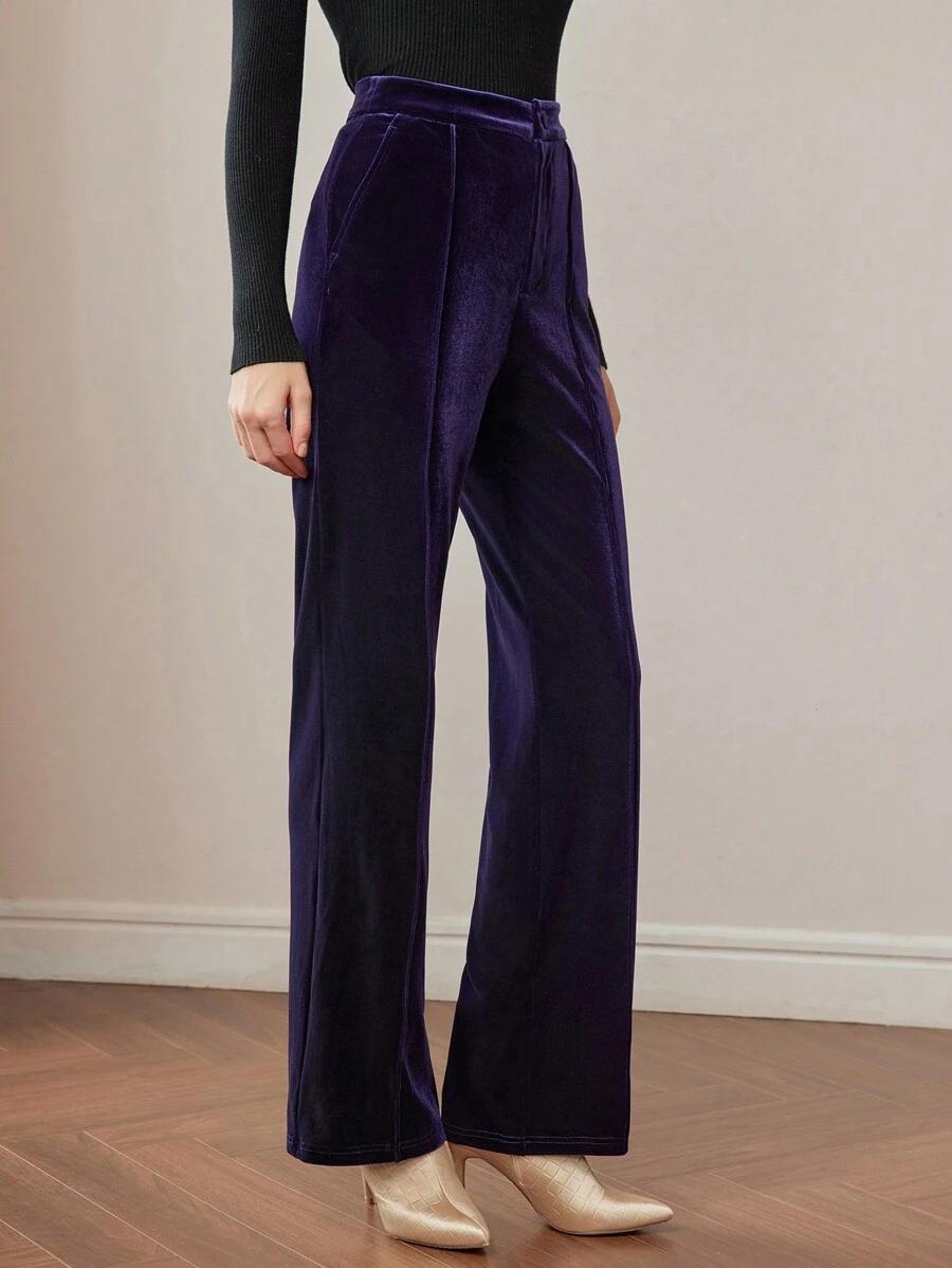 MOTF FIOLETOWE ELEGANCKIE SPODNIE S06__M