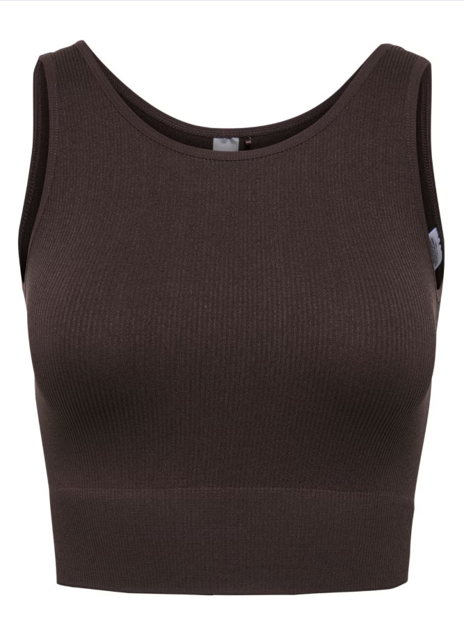 ONLY SPORTOWY BRĄZOWY CROP TOP M/L