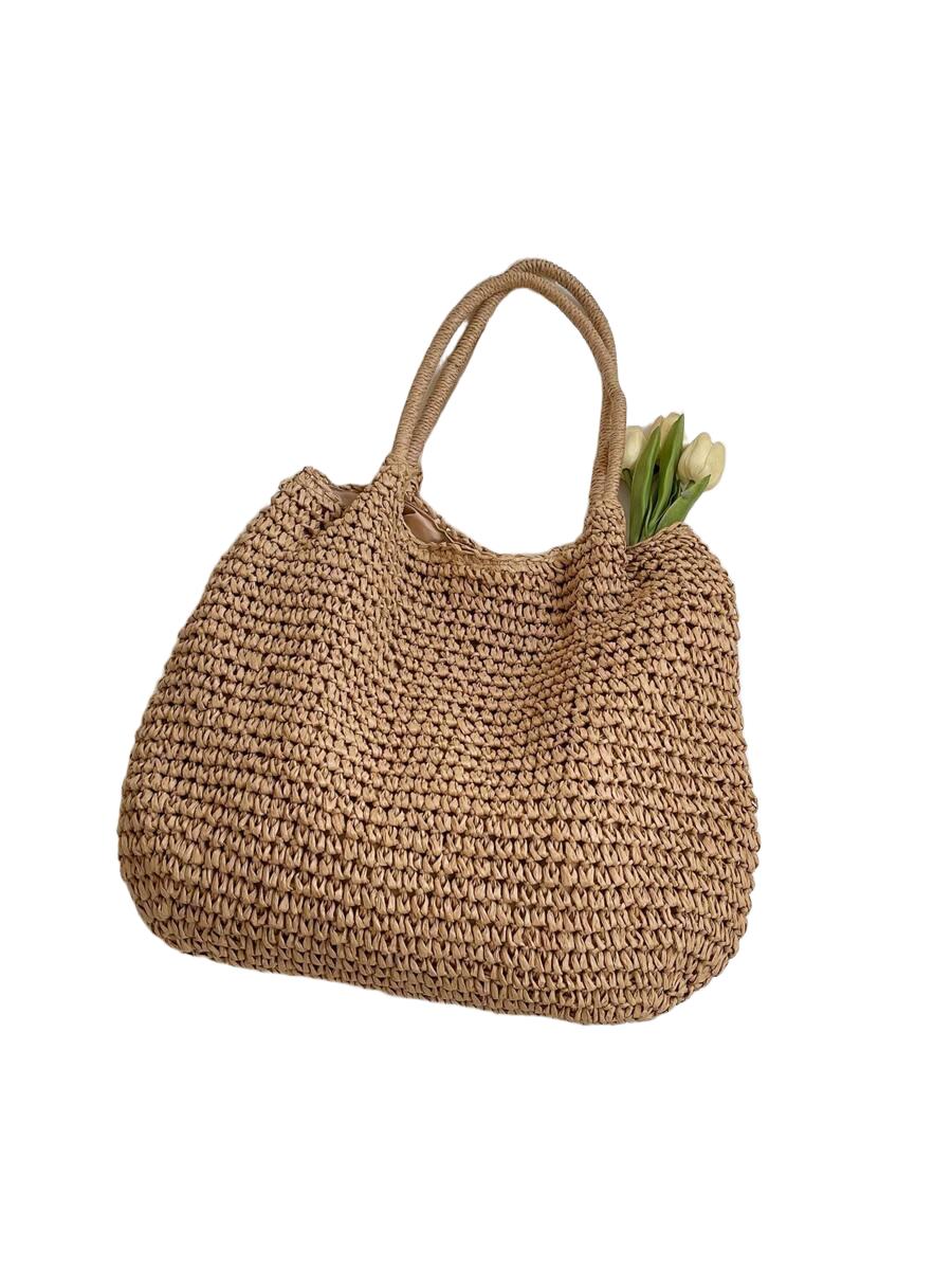 SHEIN BEŻOWA PLECIONA TOREBKA 46X38