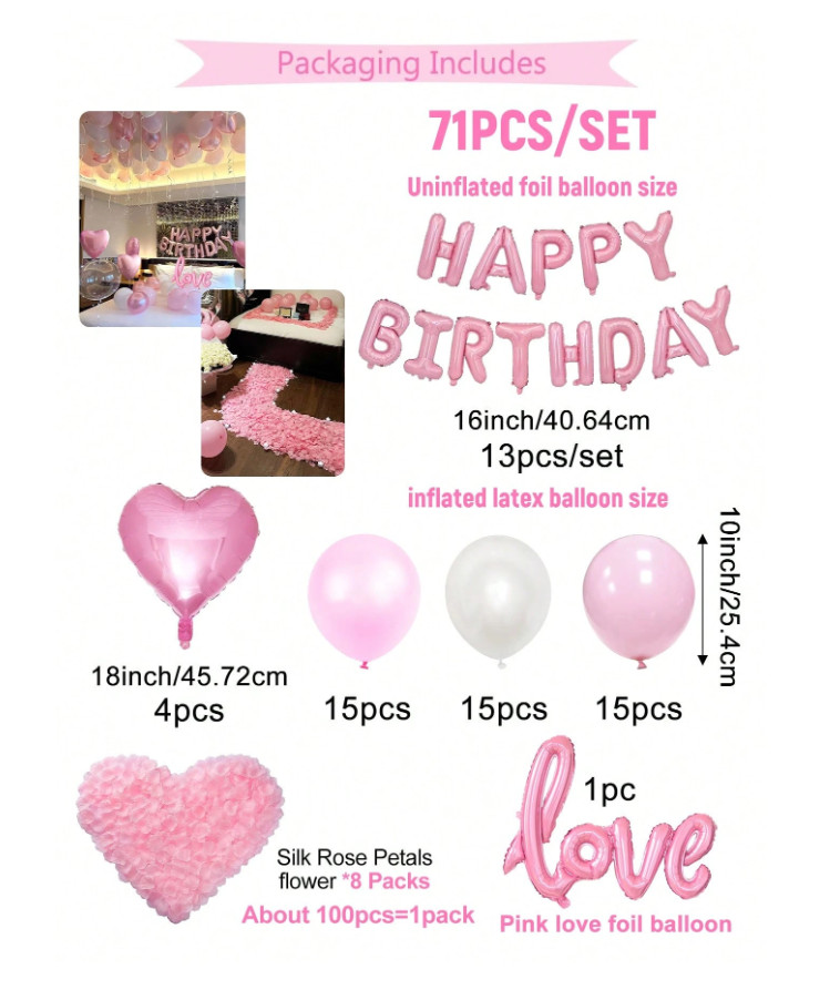 SHEIN ZESTAW BALONÓW 71SZT. S07