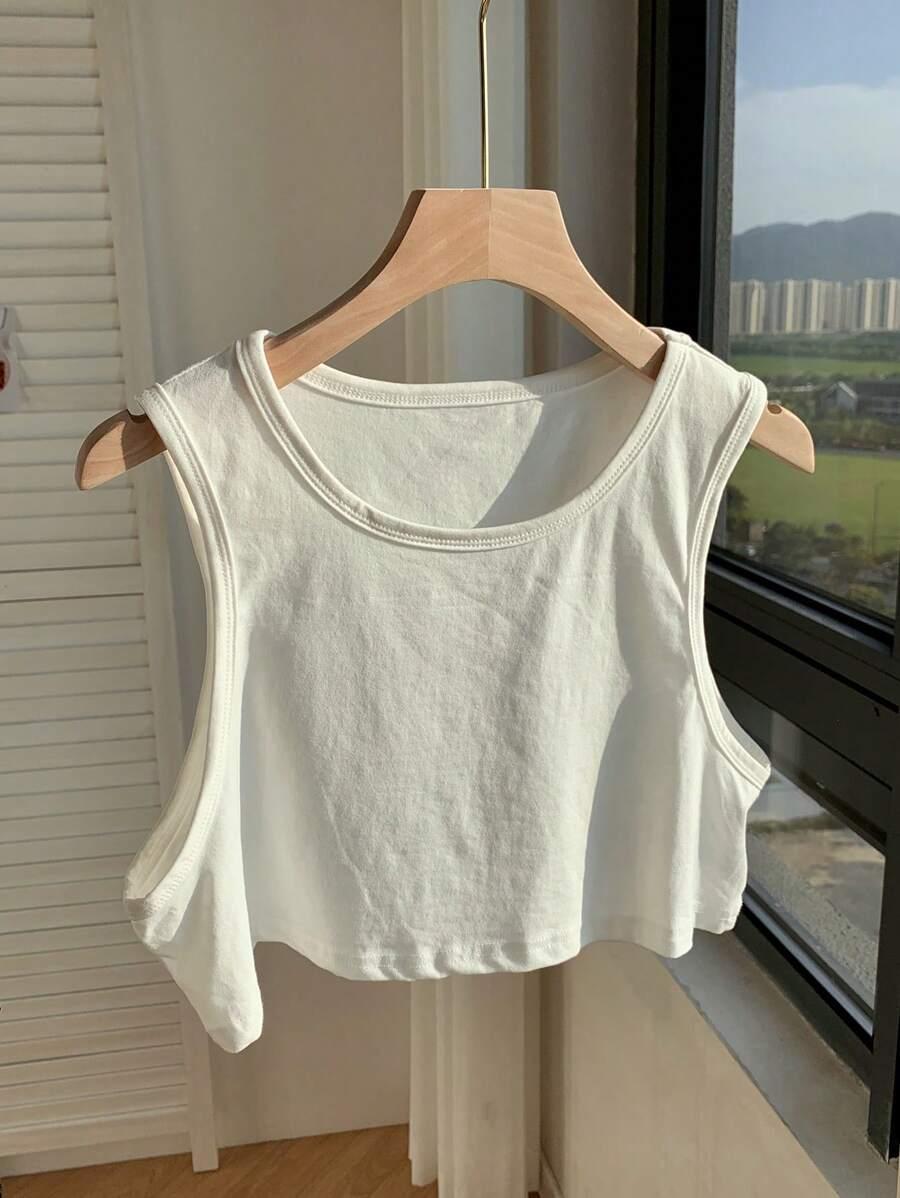 SHEIN BIAŁY TOP NA RAMIĄCZKACH