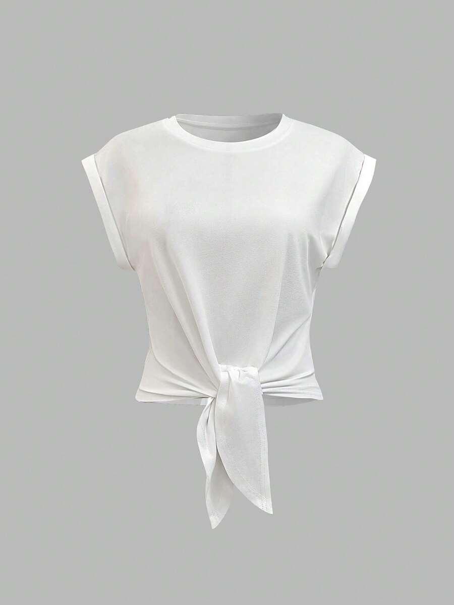 SHEIN BIAŁA BLUZKA WIĄZANIE S06__L
