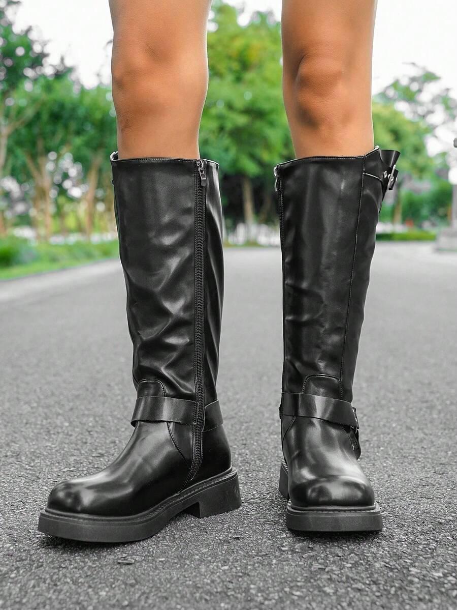 SHEIN CZARNE KOZAKI IMITACJA SKÓRY W01__39