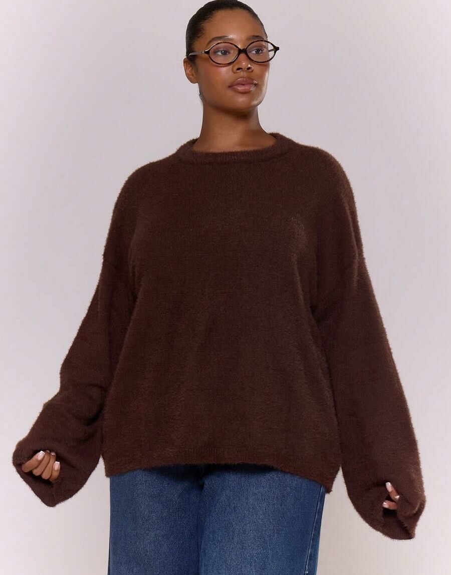 MUSERA BRĄZOWY SWETER DŁUGI RĘKAW S06__50